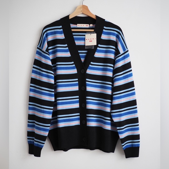Marni Sweaters - Marni merino wool blend stripes Uniqlo cardigan sweater